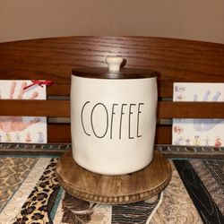 Rae Dunn Coffee Canister, Wood Lid