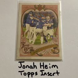 Jonah Heim Texas Rangers Catcher Topps Short Print Insert Card. 