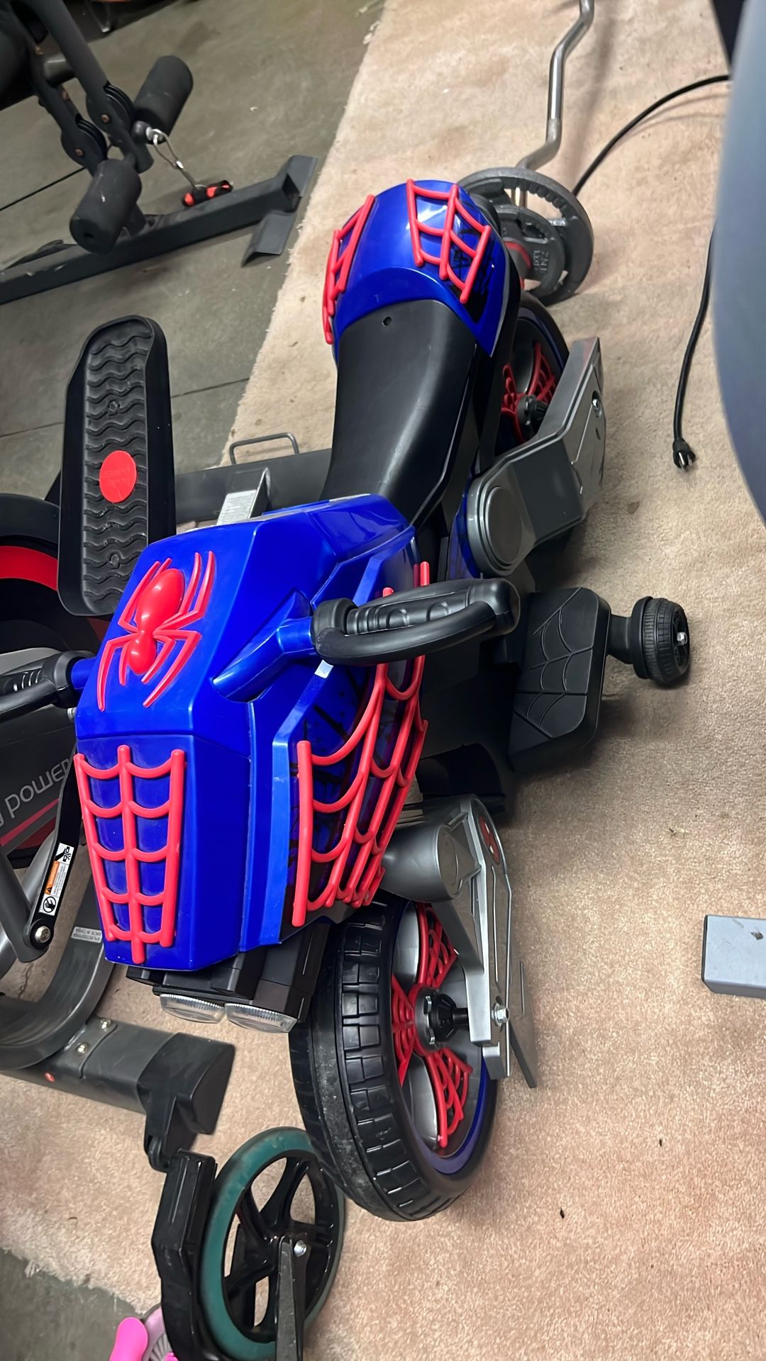 Battery Powered Spiderman Motorcycle