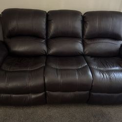 Brown Leather Couch 