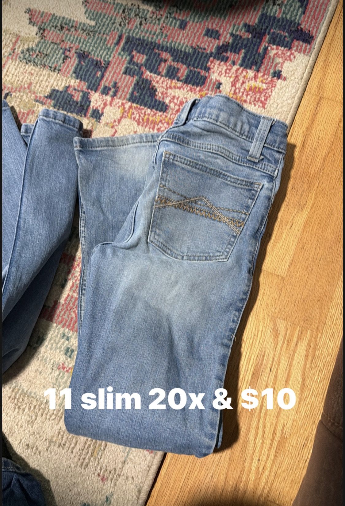 Multiple Pairs Of Kids Wrangler Ariat And Cinch Jeans 