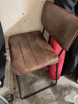 Brown Faux Leather Dining Chair (2 available)