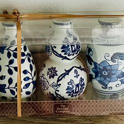 Porcelain Blue & White Vase Collection (3)