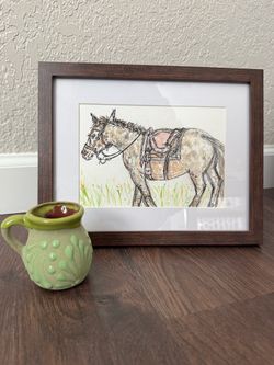 Local Original Mixed-Media Framed Art - Horse/Nature -
