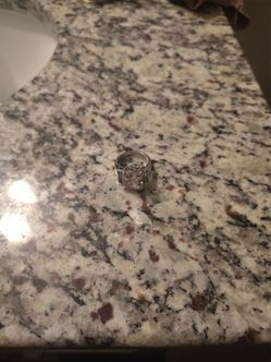 Silver Ring with Large Clear Stone