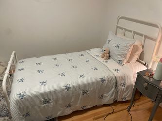 White Metal Twin Bed Frame