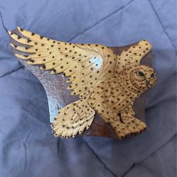 Flying Wooden Owl Puzzle Box