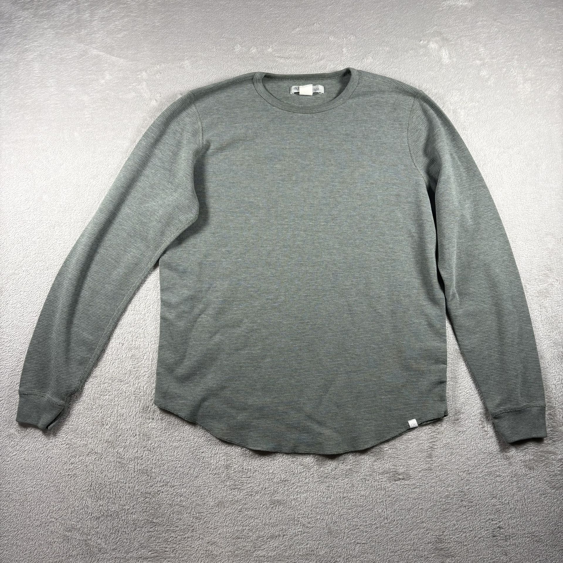 Outerknown Mens Size M Teal Thermal Waffle Shirt Organic Cotton Long Sleeve#2741