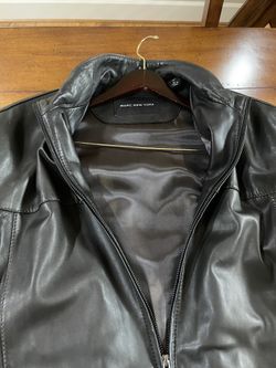leather coat jacket mens 42L-44L mark new york