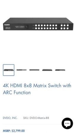 DVDO 4K HDMI 8x8 Matrix Switch with ARC