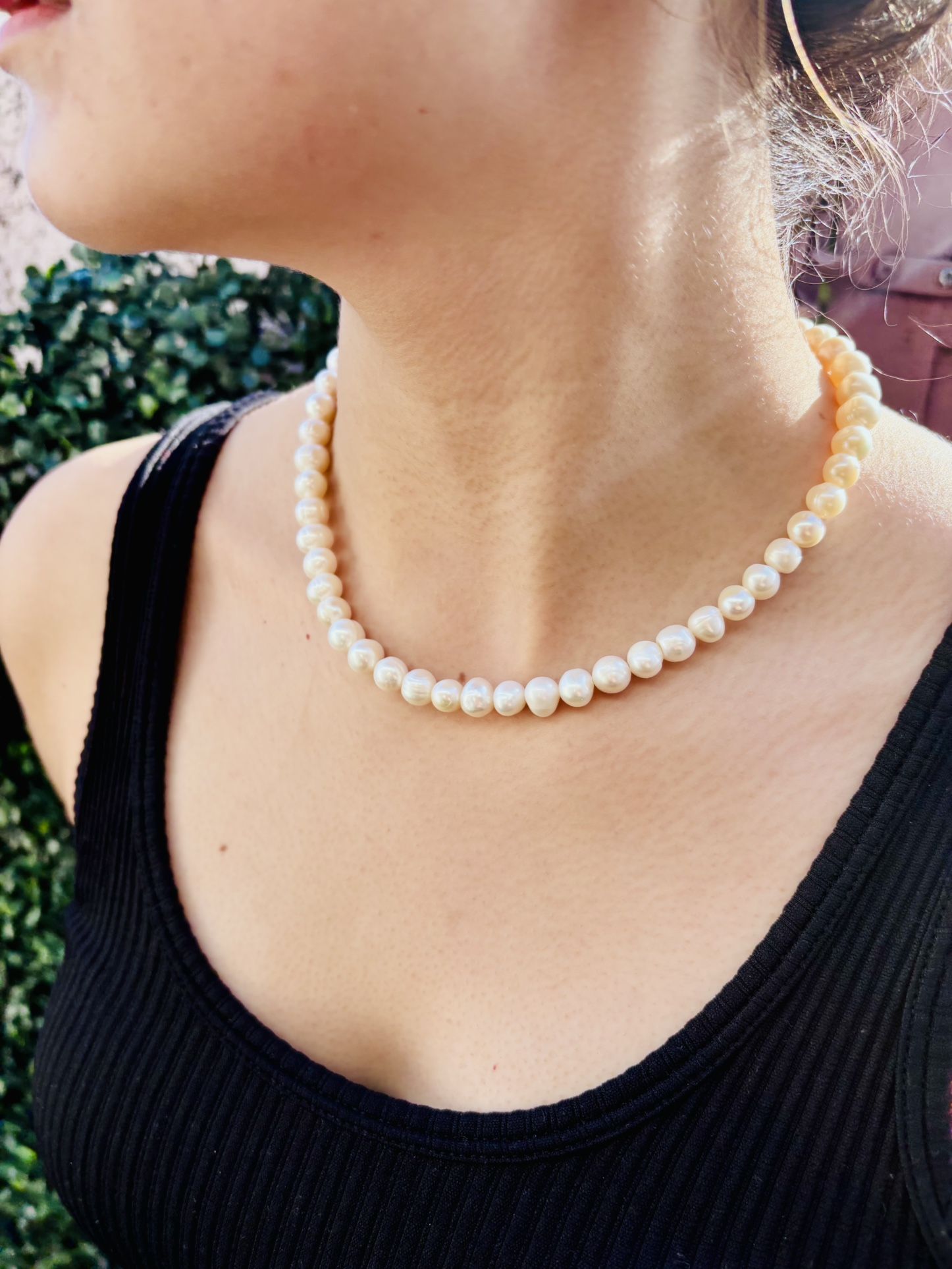 925 Solid Silver & Natural Cultured Pearls Necklace