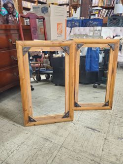 Rustic Farmhouse Wall Mirrors Industrial Metal Corner Brackets 2 Available $125 Each