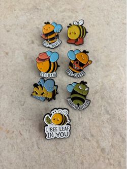 Bumble bee enamel pins (set of 7)