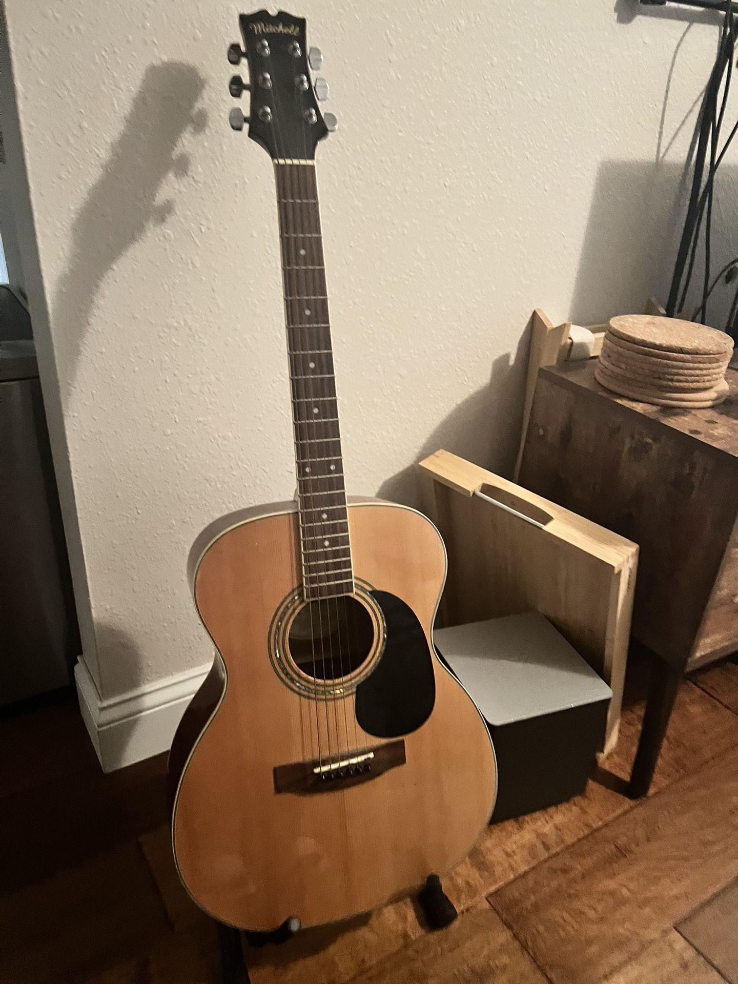 Mitchell M0-100S/PK Acoustic Guitar