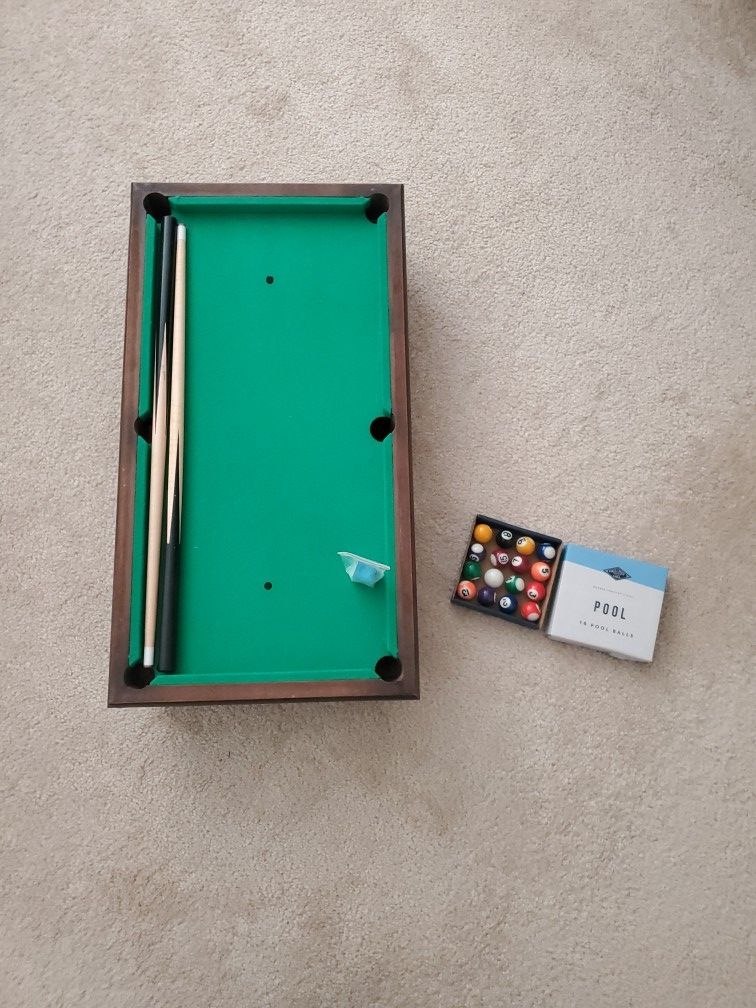 Mini Wooden Tabletop Pool Table By Public House Games