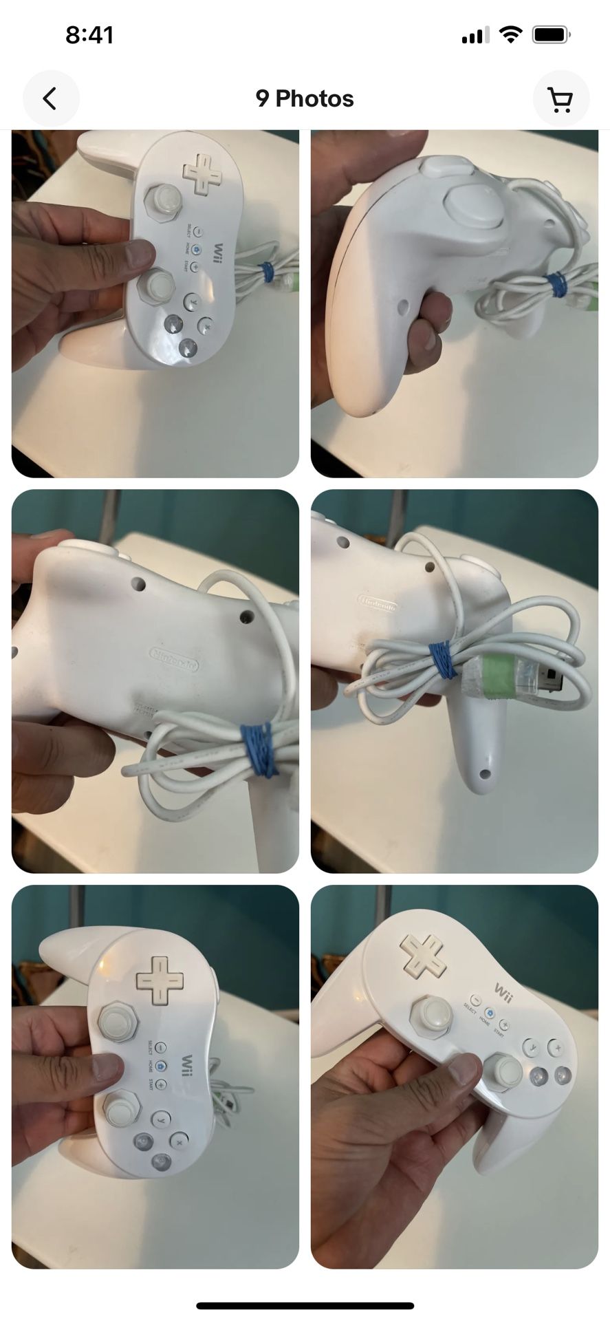 Nintendo Wii / Wii U Genuine OEM Wired Classic Pro Game Controller RVL-005-White