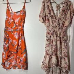 Source Unknown Women's Multi and Orange Dress