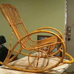 1950's Bamboo Rocking Chair Italy