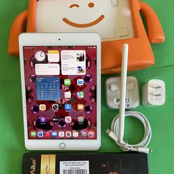 Apple iPad mini 5 (5th Generation/7.9” retina/ latest IOS 26/ 2019 Model ) 64GB with stylus pen, kids case  & Accessories