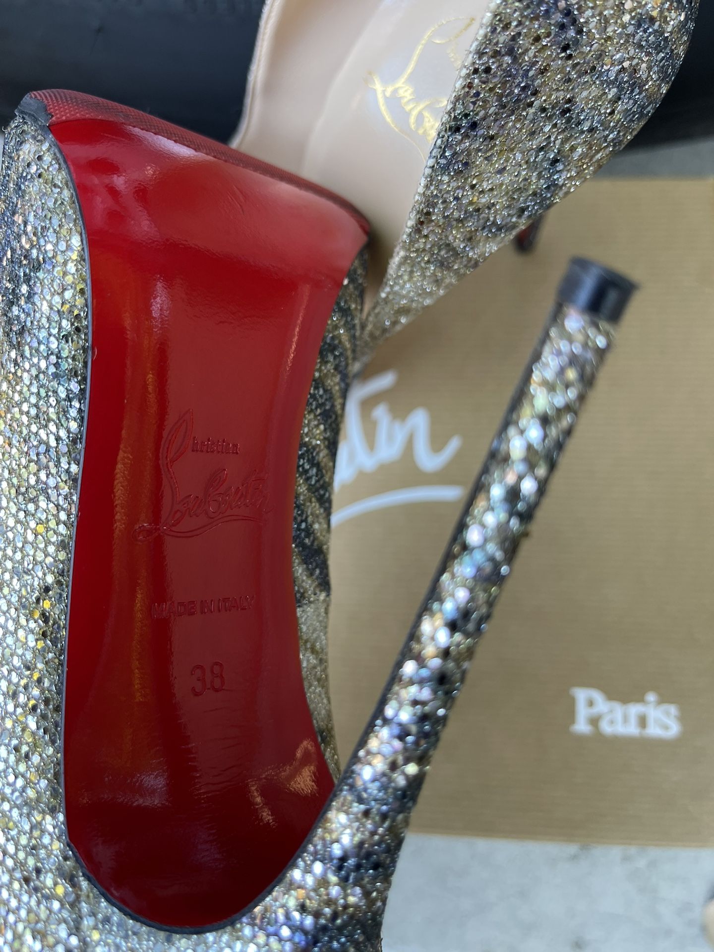Christian Louboutin Sz 38 Authentic Glitter