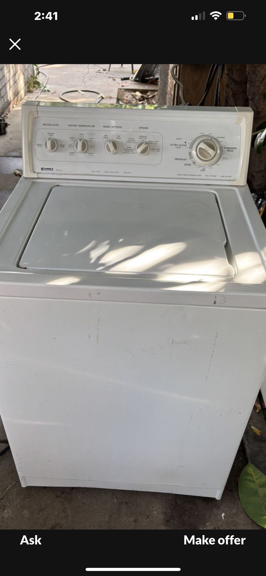 Kenmore Washer Mashine Works Great