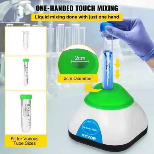 Vortex Mixer, 3000RPM Mini Vortex Mixer Shaker, Touch Function Scientific Lab Vortex Shaker, Mix Up to 50ML, 6mm Orbital Diameter for Test Tube, Tatto