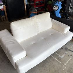 White Sofa With Adjustable Seats