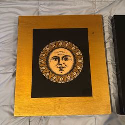 Sun/Moon Wooden Art