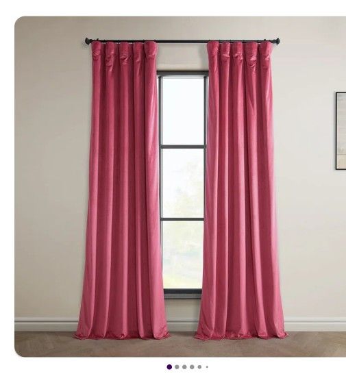 Heritage Dark pink Velvet Room Darkening Curtains