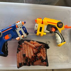 Two nerf guns and extra bullets