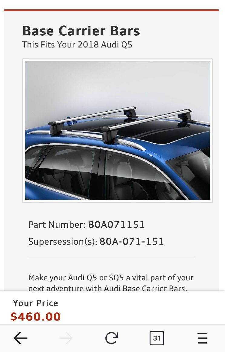 Roof Rack - AUDI Q5