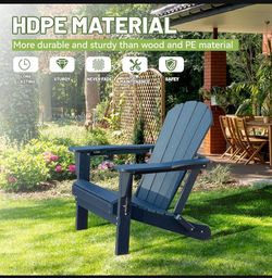 Adirondack Chair, Plastic Adirondack Chairs, HDPE Adirondack Chair, Folding Adirondack Chairs,Outdoor Chairs with Cup Holder for Lawn Patio Deck Fire