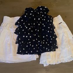 Lot Of 3 Hollister & Abercrombie & Fitch Womens Large Layered Ruffle Skirts 