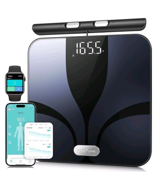 Posture Scale for Body Weight and Fat Percentage, 8 Electrodes Larger Platform