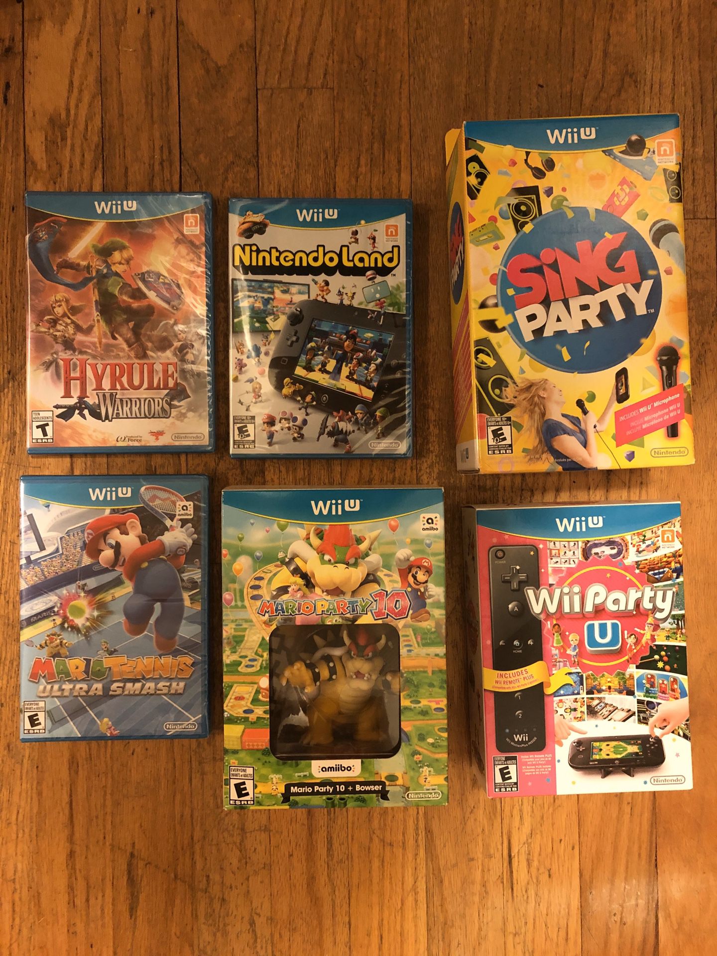 Nintendo Wii Party Lot - WiiParty, Mario Party 10, Mario Tennis, Sing Party, Nintendo Land, Hyrule Warriors