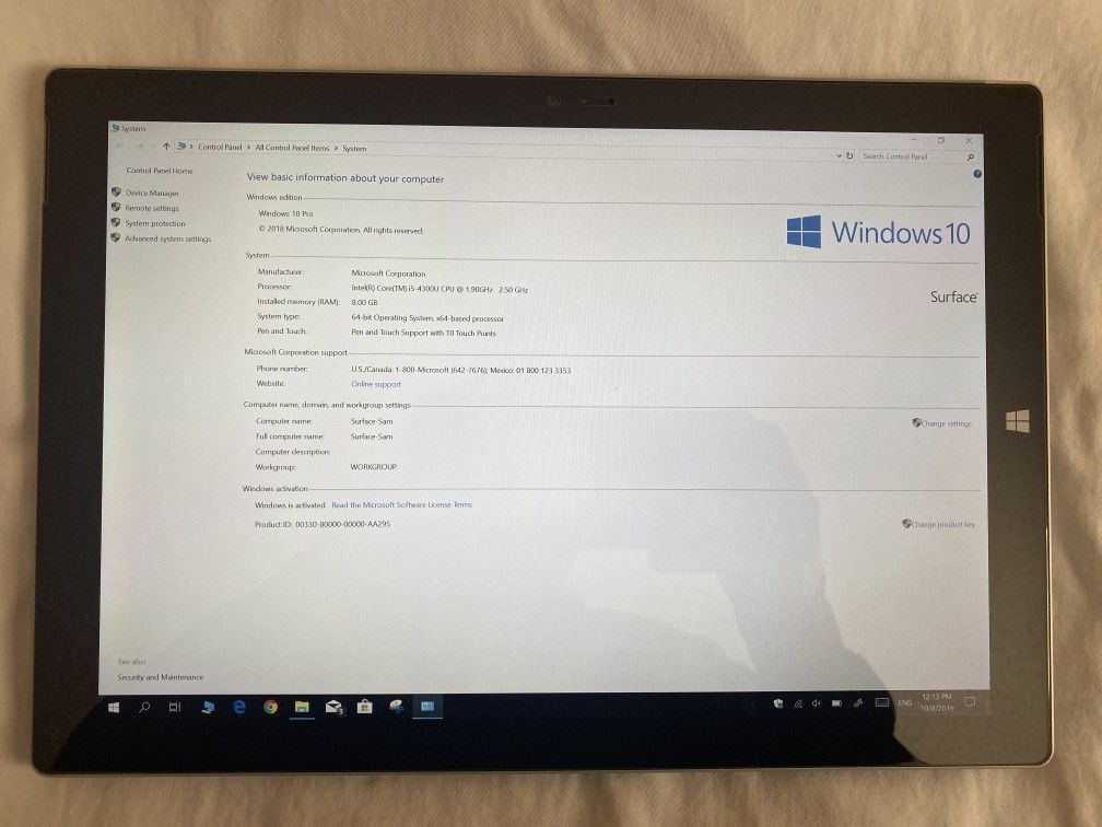 Microsoft Surface Pro 3 Core i5 - 8 GB Ram - 256 Gb SSD