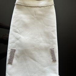 Size M Dog Jacket Sherpa Lined Beige Suede