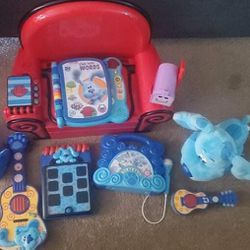 Blues Clues &You! Learning Book, Chair, Guitar,  Dancing Blue With Guitar remote, Mailbox With Mail, Notebook And Book box