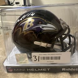 Kyle Hamilton Baltimore Ravens Mini Helmet Signed Authentic
