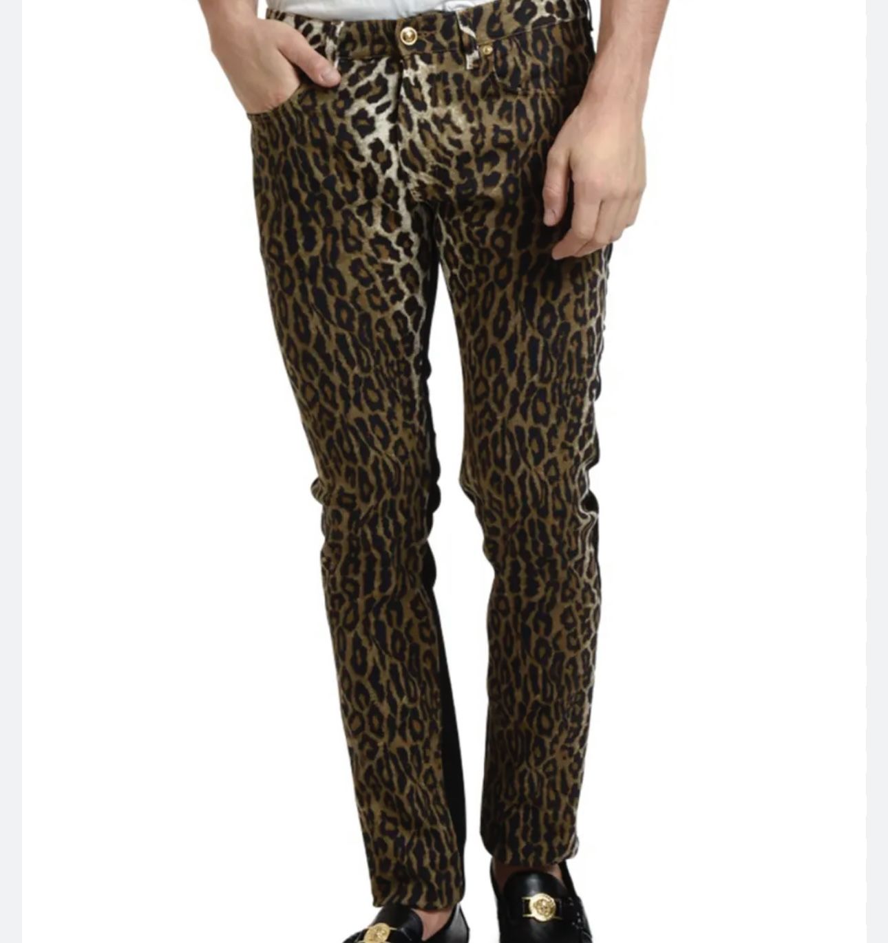 Versace Leopard Men’s Denim Jeans