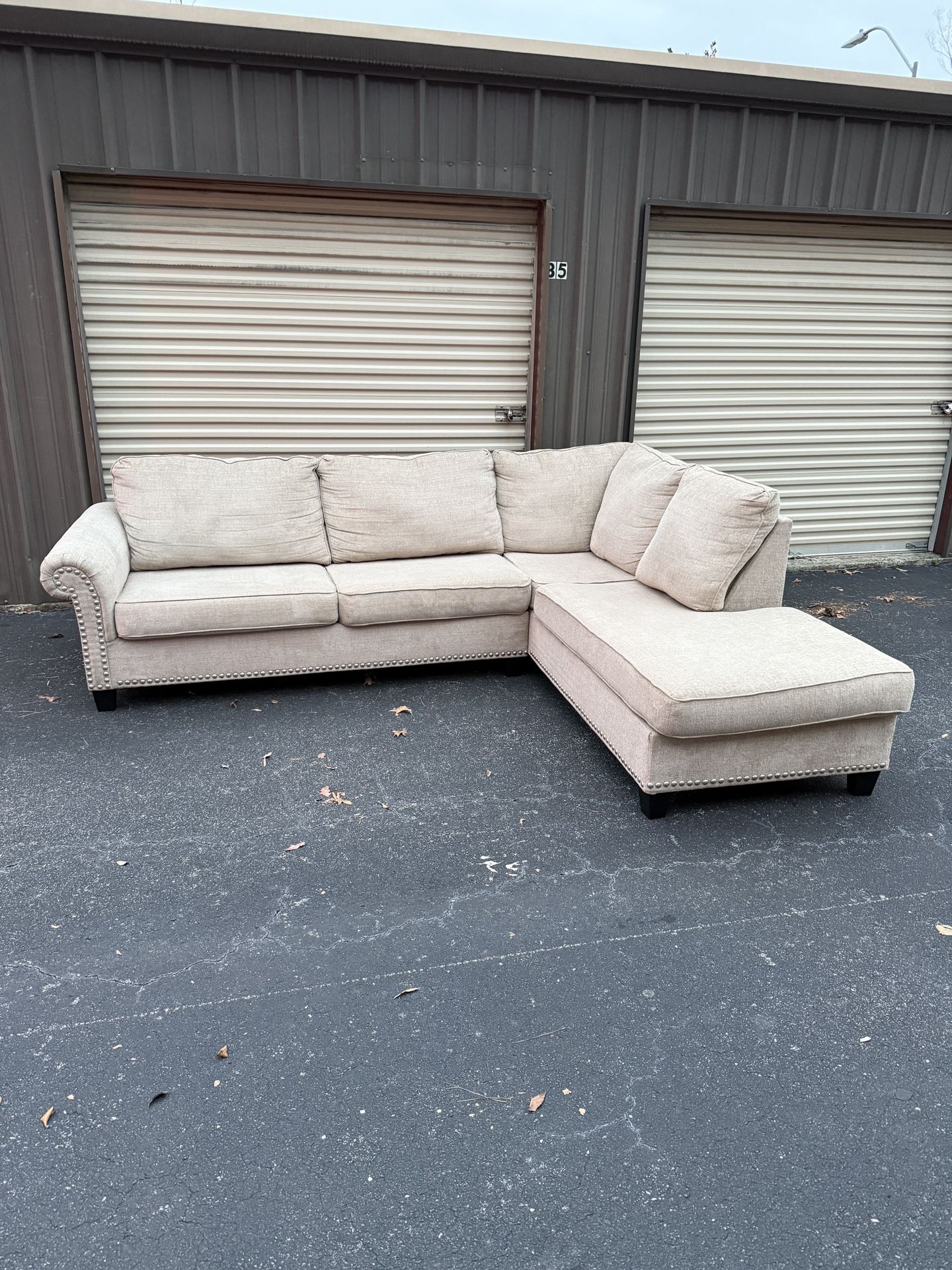 Gorgeous Ashley Homestores Tan Sectional Couch | Delivery Included