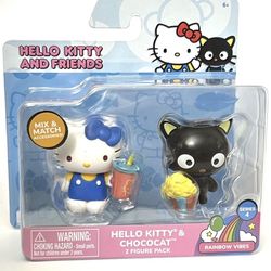 Sanrio Hello Kitty & Chococat 2 Figure Pack Series 4 Rainbow Vibes Mix & Match