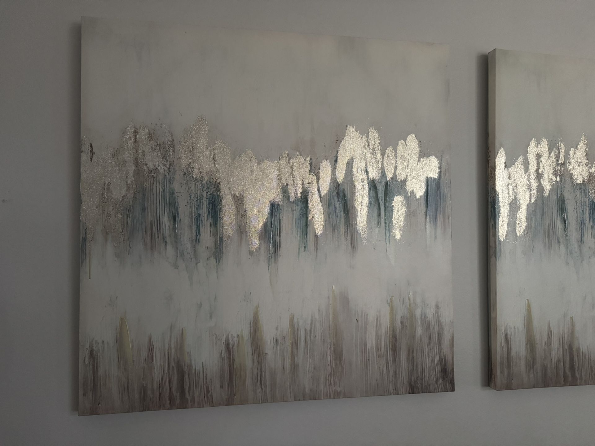 Canvas Blue And Gold Abstract