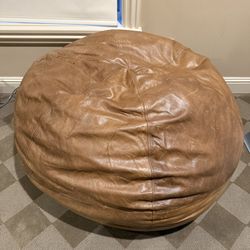 RH Baby & Child Leather Bean Bag Chair 100% Leather Large Brown 2011 KS11002