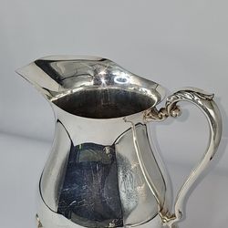 CRESCENT SILVER PLATED BULBOUS WATER PITCHER