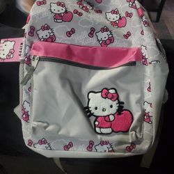 Girl  Grey Pink Hello Kitty Backpack 