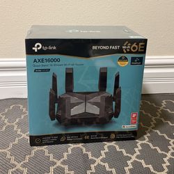 Brand New Sealed - TP-Link AXE16000 WiFi 6E Router (Archer AXE300) - Dual 10Gb Ports, Wireless Gaming Router, VPN Client, 2.5G WAN/LAN, 4 Gigabit LAN