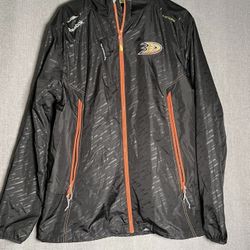 ANAHEIM DUCKS Center Ice NEW Player Locker Room Reebok Pro FULL ZIP JACKET M