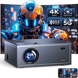 [Electric Focus] Projector with Wifi and Bluetooth, OWNKNEW Movie Projector with Speaker for Home Theater,1080P Full HD Outdoor Video Projector Compat