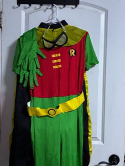 Like New Adult Medium Robin Superhero Halloween Costume with Accessories